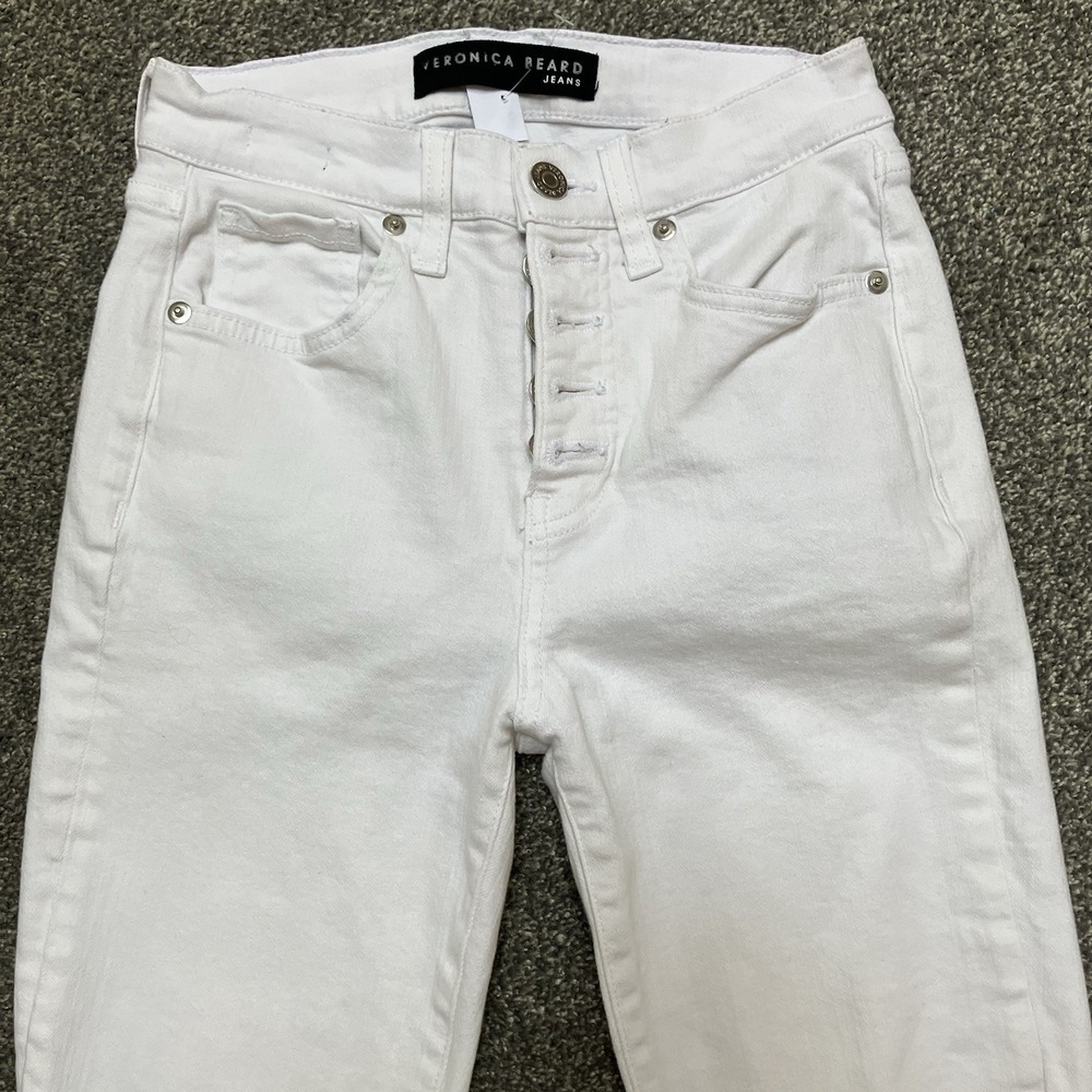Veronica Beard Size 0 25 High Rise Debbie Skinny Straight Jeans Women's White - Picture 2 of 8